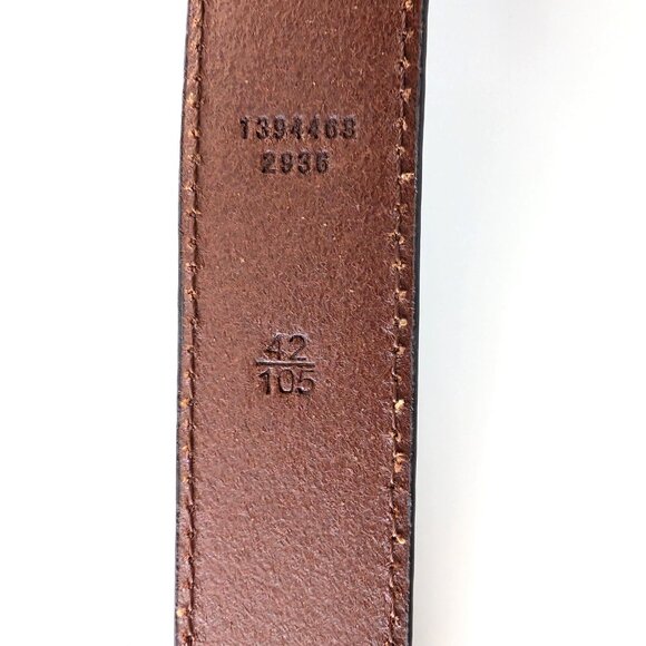 LAUREN RALPH LAUREN Belt 42 Brown Leather‎ Light Distressed Silver Tone Buckle - Picture 13 of 16